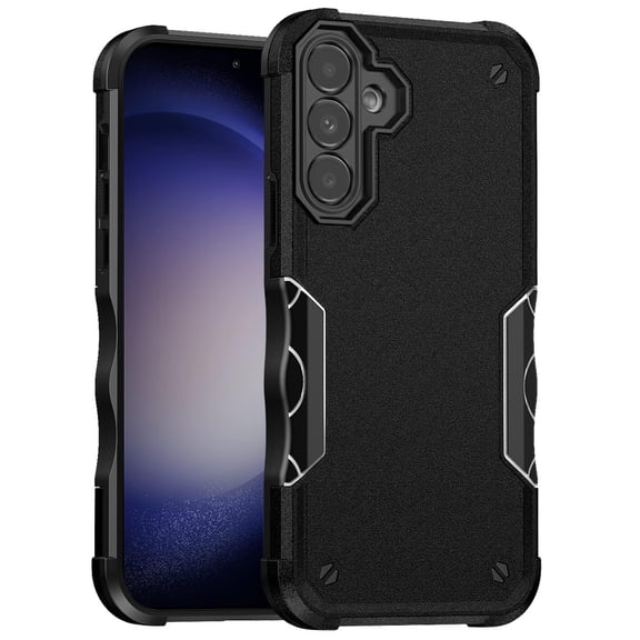 TJS for Samsung Galaxy S24 FE Phone Case, [Military Grade] Heavy Duty Tough Shockproof Hybrid Cover for Galaxy S24FE (Black)