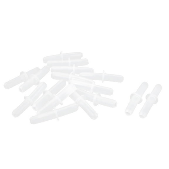 Unique Bargains 16pcs Clear White Plastic Air Tube Connector Adapter Aquarium Tubing Coupler