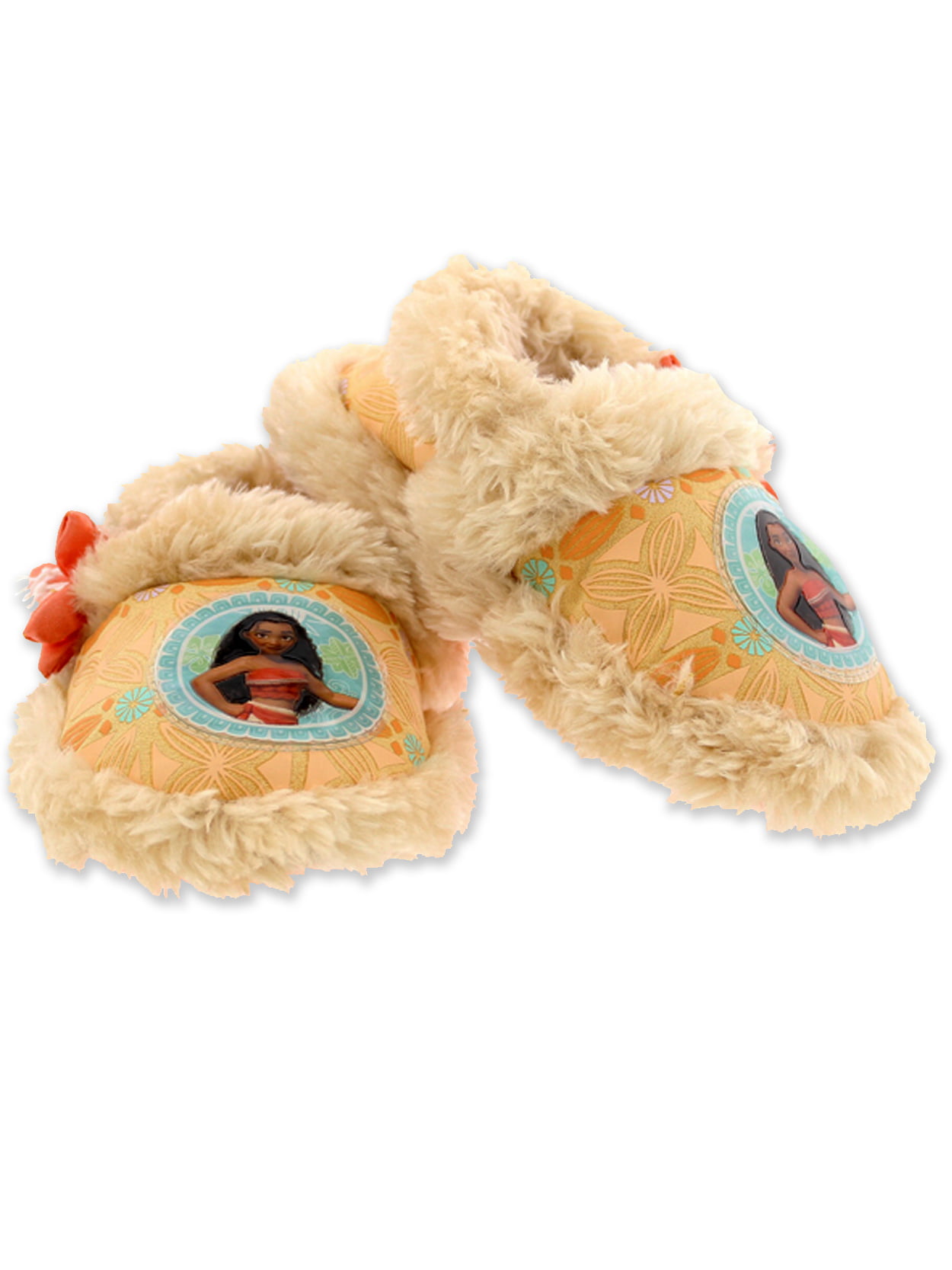 Disney Moana Toddler Girls Plush A-Line Slippers with Faux Fur