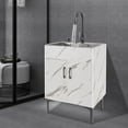 thumbnail image 5 of Laundry Sink Cabinet with Pull-Down Faucet Stainless Steel Utility Sink for Laundry Utility Room Bathroom Vanity Sink Cabinet with 2 Doors for Kitchen Outdoor (White), 5 of 8