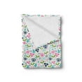 thumbnail image 2 of Floral Soft Flannel Fleece Throw Blanket, Romantic Season Flowers on Branches Spring Round Motifs on Plain Background, Cozy Plush for Indoor and Outdoor Use, 70" x 90", Multicolor, by Ambesonne, 2 of 5