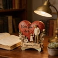 thumbnail image 4 of Wooden Parent Figurine Heart Shaped I Love You Mom and Dad Desk Decor Gift for Fathers Day Mothers Day Birthday Thanksgiving, 4 of 8