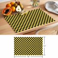 thumbnail image 6 of Yellow Black Plaid Placemats Set of 6 Farmhouse Rustic Abstract Checkered Place Mats Indoor Wipeable Table Mats Washable Cloth Dining Table Placemats for Kitchen Holiday Party Home Decor 13x19 Inch, 6 of 9