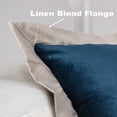 thumbnail image 5 of DriftAway Boho Throw Pillow Covers Modern Farmhouse Decorative Home Cushion for Bed Sofa or Bench 2 Pieces 18"L x 18"W Plus 1.5" Linen Blend Flange Peacock Blue, 5 of 7