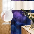 thumbnail image 2 of No Hook Shower Curtain with Built-in Rings - Blue Purple Galaxy Stars Washable Waterproof Fabric Bathroom Curtains for Hotel,Rentals, Stall 54 X 78 Inch , Space Universe Themed, 2 of 9