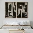 thumbnail image 2 of IDEA4WALL Framed Canvas Print Wall Art Set Abstract Black and Beige Contemporary Silhouette Design Illustration Minimalist Neutral Modern Art Vintage Wall Decor for Bedroom - 16"x24"x2 Natural, 2 of 5
