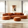 thumbnail image 6 of Kevinplus 134.63" Modern L Shape Sectional Sofa with 6 Pillows for Living Room, No Assembly Required, Orange, 6 of 19
