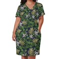 thumbnail image 3 of Frogs in the Hawthorn - midnight blue Loose Pocket Dress summer dress dresses for woman, 3 of 7