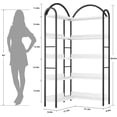thumbnail image 3 of Qinaqin 68.5 inch 5 Niveles Industrial L Shaped Corner Bookshelf con Arched Metálico Frame Freestanding cm de Profundidadisplay Rack para Living Sala Dormitorio o Oficina en Casa, 3 of 6