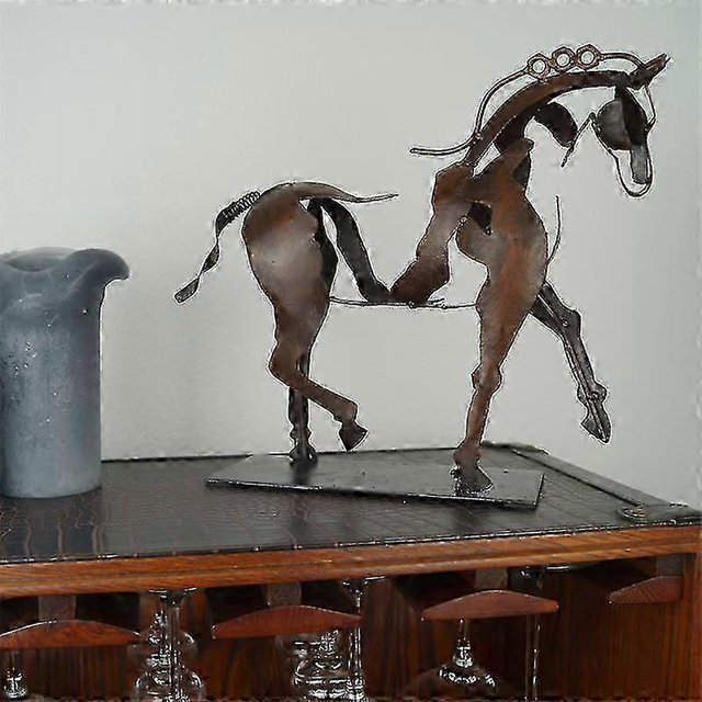 Horse Sculpture Metal Led Animal Sculpture Home Restaurant Decoration Housewarming Gift-b