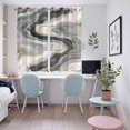 thumbnail image 5 of Grey Ombre Marble Kitchen Curtains 63 Inch Length, Abstract Modern Art Grommet Top Bedroom Living Room Curtains, Light Filtering Cafe Curtain Drapes 2 Panels Set 104''x63'', 5 of 9