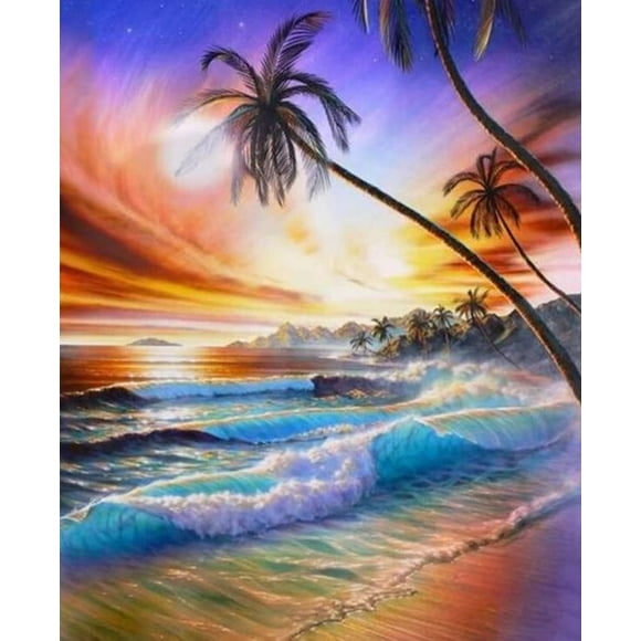 Sandy Tropical Beach Paint By Numbers
