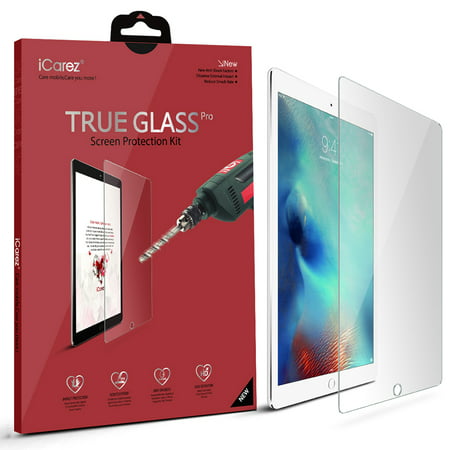 Apple 12.9-inch iPad Pro Screen Protector, iCarez [Tempered Glass] Premium Easy Install With Lifetime Replacement Warranty - Retail