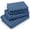 Print - Stripe Navy, variant on King Size 4 Piece Sheet Set - Brushed Microfiber - Soft Bed Sheets for King Size Bed - Includes 1 Fitted, 1 Flat, & 2 Pillow Cases - Deep Pocket Beige