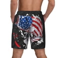 thumbnail image 3 of Kdxio Largemouth Bass Fish in USA Print Men's Swim Trunks with Compression Liner 7 Inch Inseam Quick Dry Swim Shorts, 3 of 7