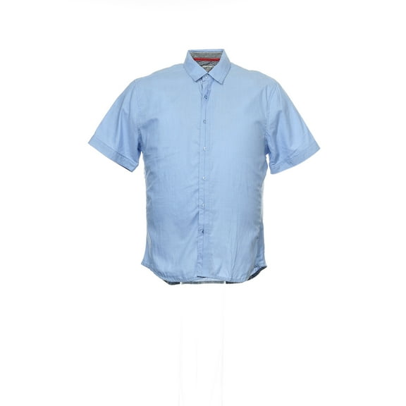 ane' Men's Blue Micro Vertical Striped Button Down Shirt