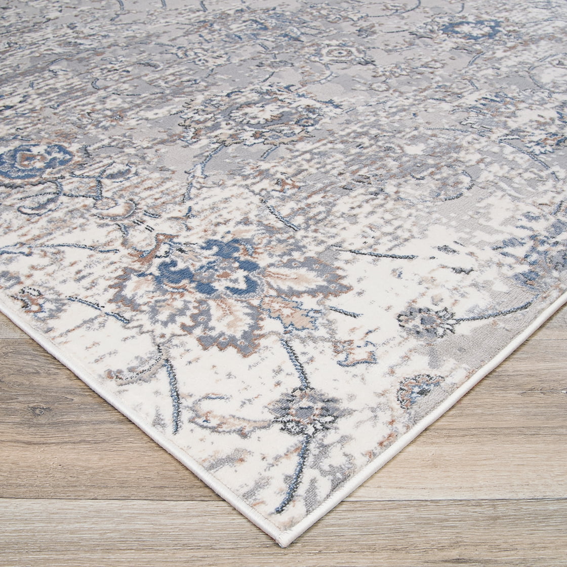 Couristan Brocatelle Oglive Silver-Cream Runner Rug