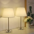 thumbnail image 4 of Modern Silver Table Lamps Set of 2 with White Shade and Acrylic Base, 4 of 7