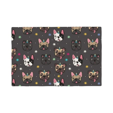 

Placemats Set of 4 French Bulldogs Heat Resistant Non - Slip Place mats Waterproof table mat for Kitchen Dining-6片装