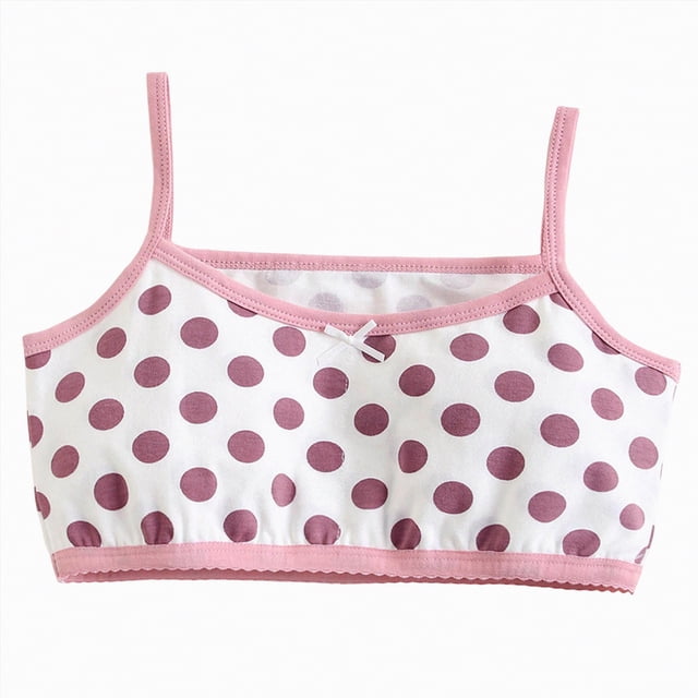 Ymyiu Girls Sports Bra with Padding Girl Soft Teen Bras with Pull-On Design, Lightly Padding Girls Training Bra with Stable Support Size 7-8 Years(Purple, 7-8 Years)