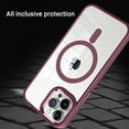 thumbnail image 4 of For Apple iPhone 14 (6.1") Transparent Case Compatible with MagSafe Wireless Charging Hybrid Color Frame Shockproof Cover ,Xpm Phone Case [ Clear Burgundy ], 4 of 7