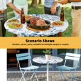 thumbnail image 6 of Elastic Fitted Round Tablecloth, Blue Green Eucalyptus Leaves Waterproof Stretch Table Cover for 45"-54" Tables, Spring Summer Botanical Washable Outdoor Tablecloths for Patio, Picnic, Camping, 6 of 9