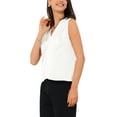 thumbnail image 4 of INSPIRE CHIC Women's Summer Silk Satin V Neck Sleeveless Ruched Tank Top L White, 4 of 6