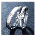 thumbnail image 2 of 2 Anillos Duo Promesa Plata Fina 925 Amor Parejas Compromiso Modelo Plateado, 2 of 4