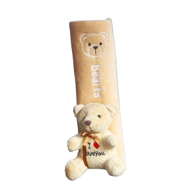 LUVCLS Almohadillas para cinturón de seguridad de coche, bonita almohadilla para el hombro con forma de oso, decoración para el coche