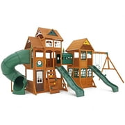 KidKraft Paramount Wooden Swing Set / Playset with Tunnel, Slides and Kitchens