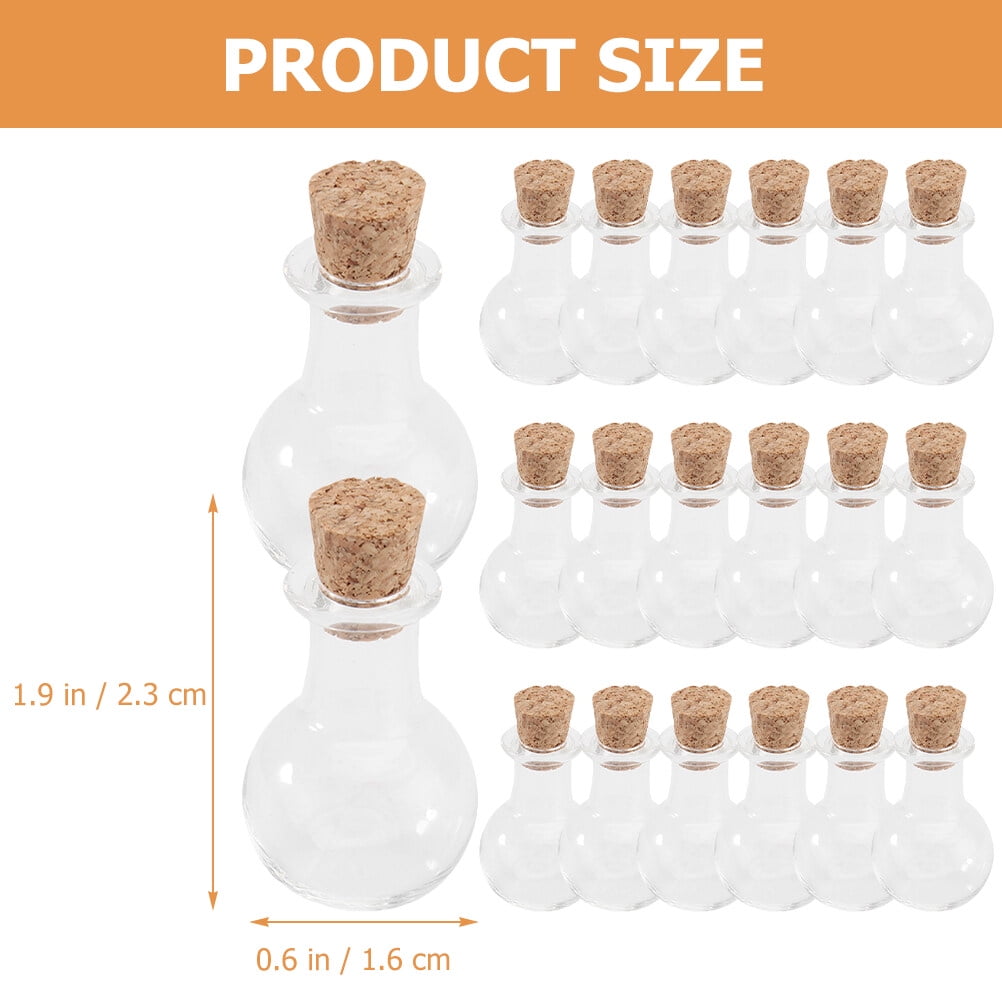 10x Small Glass Bottles Miniature Potion Bottle Mini Cork Glass Vials  Wedding 