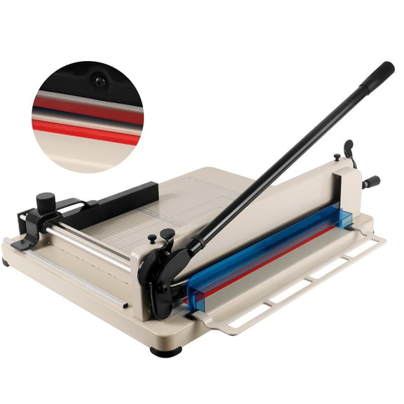 17" Guillotine A3 Paper Cutter, Security Lock, Hardened Steel Blade, 400 Sheet Capacity, Heavy Duty, Rotary Paper Trimmer for Business, Home Office, Industrial Use