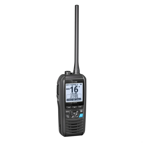 Icom America 6-Channel Handheld VHF Marine Radio with DSC, Black, M94D