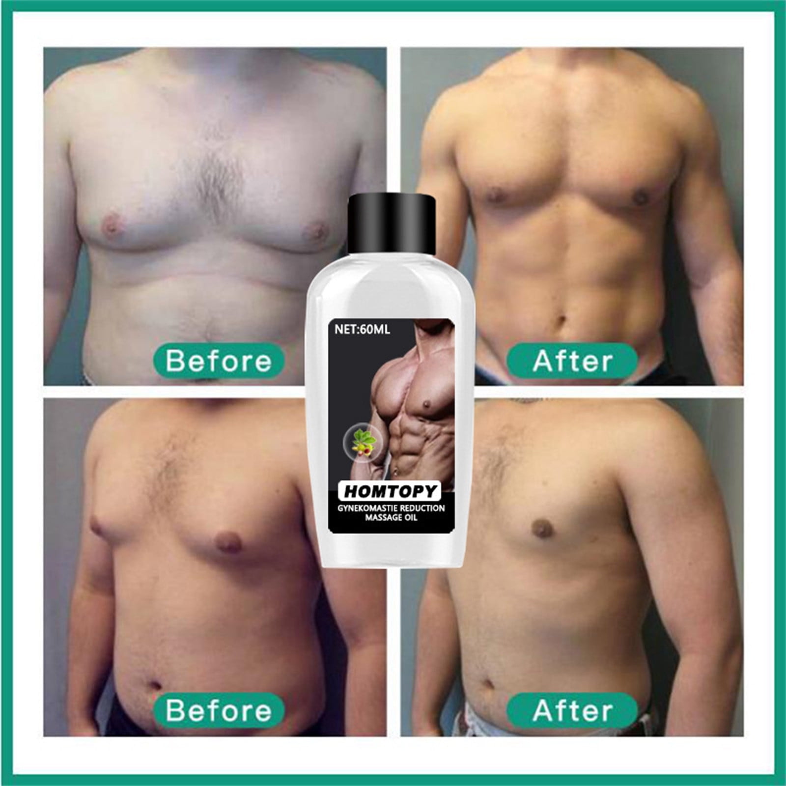 Kokovifyves Men'S Body Sculpting Essential Oil Big Breasts Reduce Breast Reduction Cream 60Ml