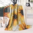 thumbnail image 2 of White Sunflower Pattern Blanket,Comfortable Soft Lamb Wool Throw Blanket,All Season,Warm Lightweight Blankets for Sofa Bed Couch Living Room Chair,40"x50", 2 of 4