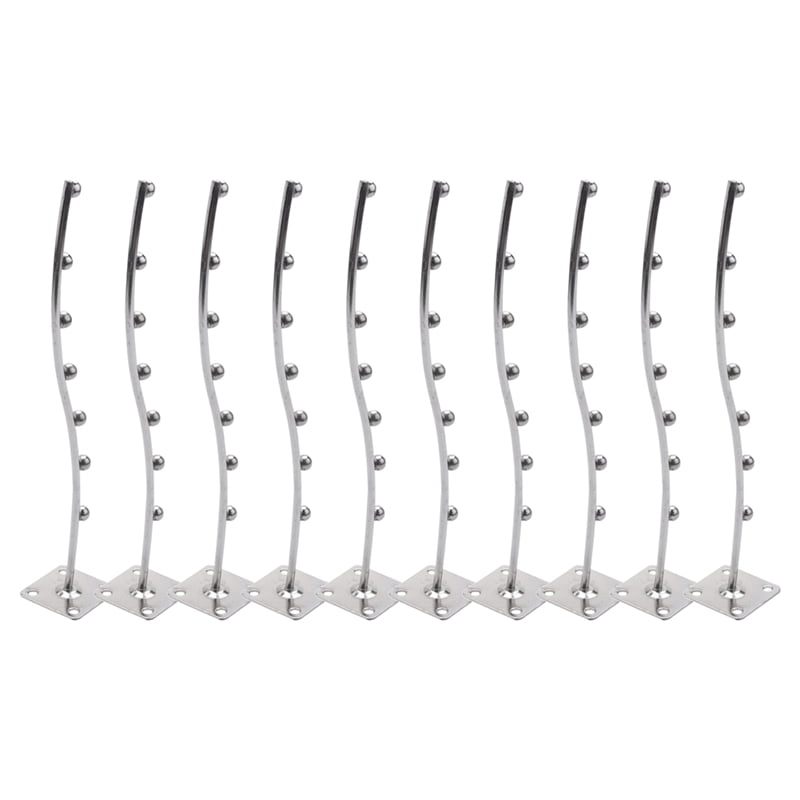 10X Wall Mount Waved Waterfall Hanger Rack 7 Beads Garment Display