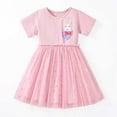 thumbnail image 2 of Gyexs Easter Bunny Dress Children's Girls' Dress Summer Cartoon Printing Children's Casual Dress Toddler Clothing Z19-Pink 7-8 Years, 2 of 6