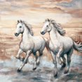 thumbnail image 2 of Steele, Ralph 15x15 Gold Ornate Wood Framed with Double Matting Museum Art Print Titled - Running Horses I, 2 of 4