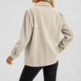 thumbnail image 5 of TtopsQueen Women’s Corduroy Button Down Shacket, Lapel Collar, Long Cuffed Sleeve, Dual Side Patch Pockets, Loose Drop‑Shoulder Oversized Shirt Jacket For Casual Street Going‑Out White,S, 5 of 6