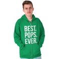 thumbnail image 3 of Best Pops Ever Dad Grandpa Far Day Zip Hoodie Sweatshirt Men Brisco Brands L, 3 of 6