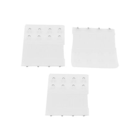 

Ladies Bra Strap Extension 4 Hooks 2 Row Underwear Buckle Hook White 3 Pcs