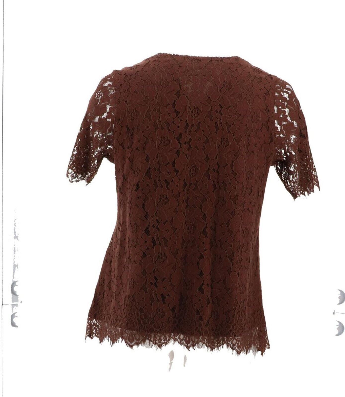 Isaac Mizrahi Knit Lace Button Top Women's A392615 - Walmart.com