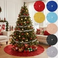 thumbnail image 2 of PEIBang Merry Christmas Tree Skirt,Christmas Tree Cover Round Xmas Tree Skirt Glittery Tree Base Carpet for Party Banquet Decoration, 2 of 7