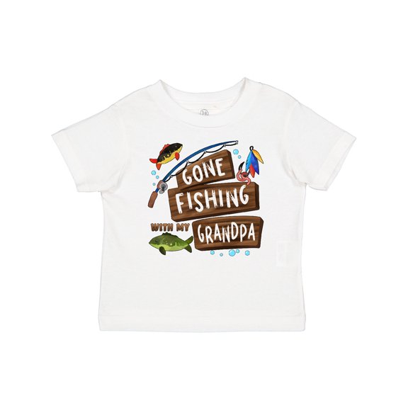 Inktastic Gone Fishing with My Grandpa Boys or Girls Baby T-Shirt