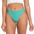 thumbnail image 1 of Balery Teal Turquoise Tangas de Algodón para Mujer con Estampado – Ropa Interior Sexy, Transpirable, G-string-Small, 1 of 6