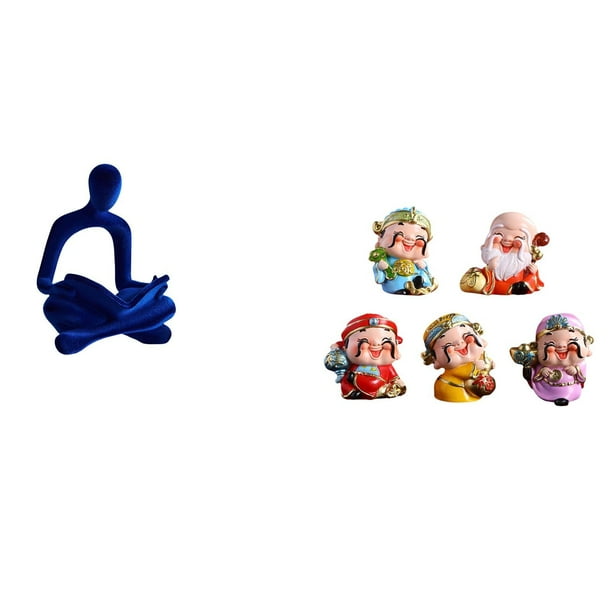 Figura de pensador abstracto,Estatua de pensador abstracto,decoración para el hogar,Figura de escritorio,Figura de dibujos animados del dios de la fortuna,regalo de Feng Shui,Bonita estatua