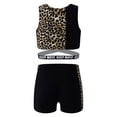 thumbnail image 2 of iEFiEL Kids Girls 2PCS Ballet Dance Outfit Tank Top with Letters Printed Bottoms Athletic Set for Gym Workout, 2 of 7