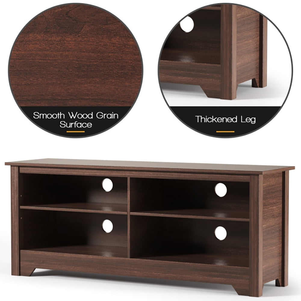 Finihen TV Stand, TV Cabinet, 58 Inch Wooden Entertainment Media Center TV Stand, Media Entertainment Center with Storage, for Living Room, Bedroom, Espresso