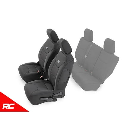 Water Closet Rough In Dimensions Rough Country Neoprene Seat Covers Front Black compatible w 2013-2018 Jeep Wrangler JK 4DR Custom Water Resistant 91004F ()