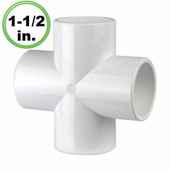 1.5 in. 4-Way x PVC Fitting Cross - Furniture Grade